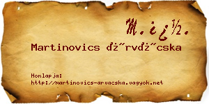 Martinovics Árvácska névjegykártya